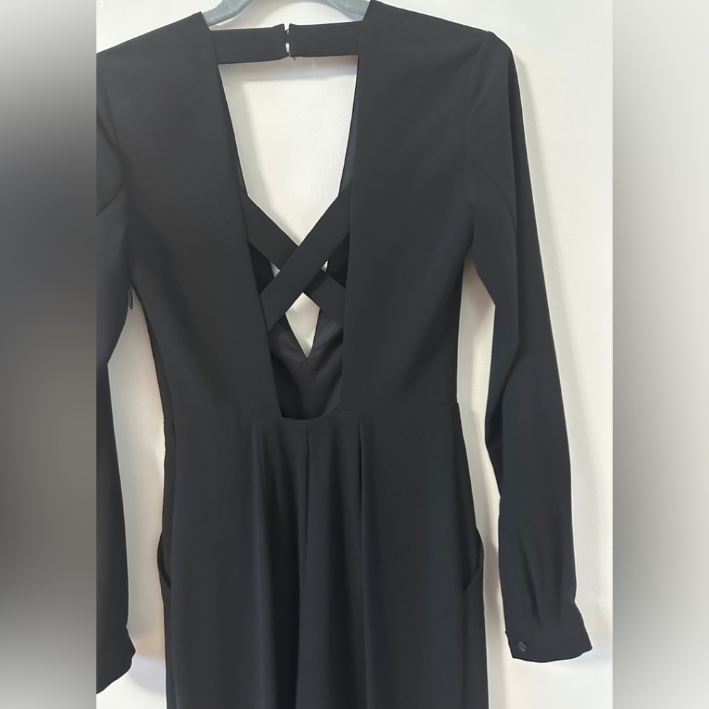 Bebe x Naven Black Long Sleeve Criss Cross Jumpsuit - Picture 4 of 10